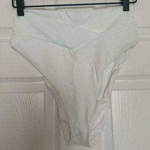 Aerie White Waffle Bikini Bottoms